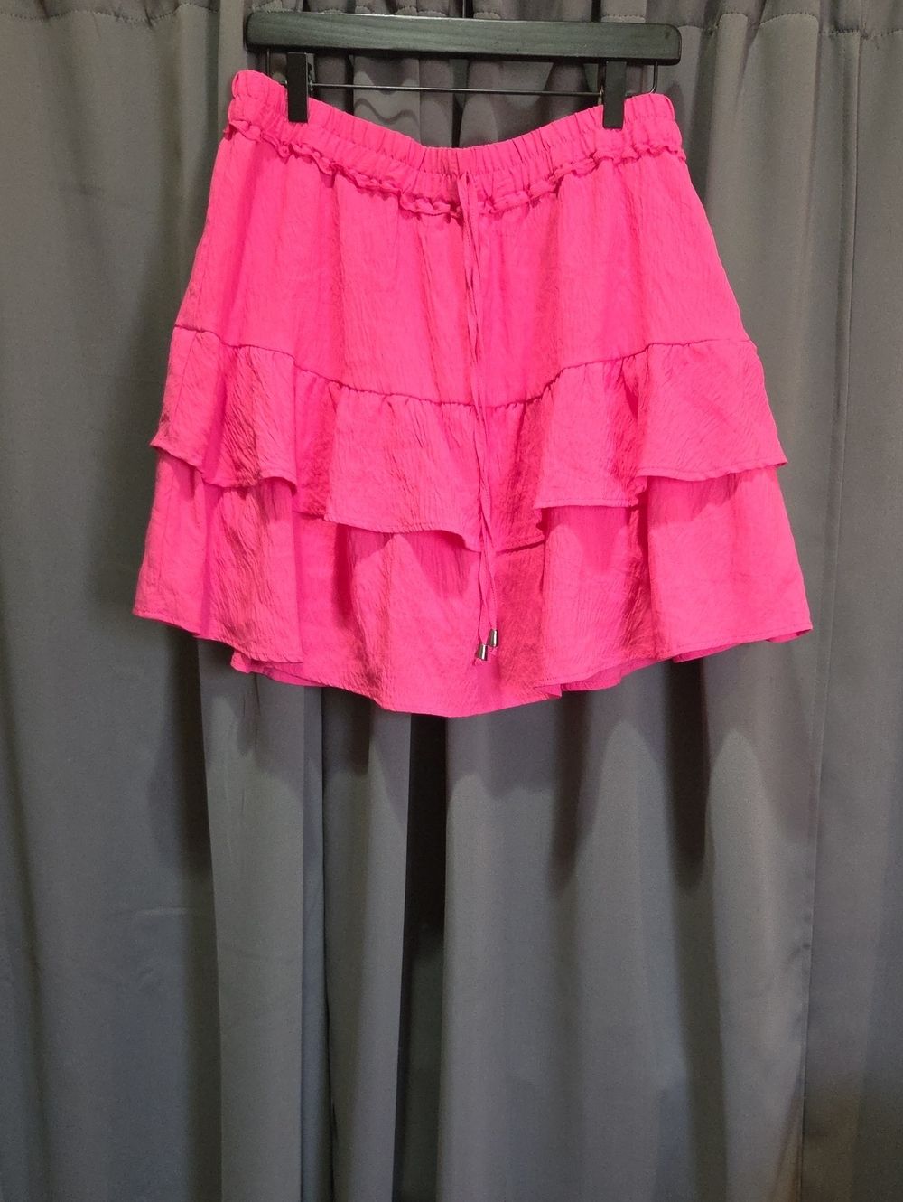 Tiered Ruffle Mini Skort - Hot Pink